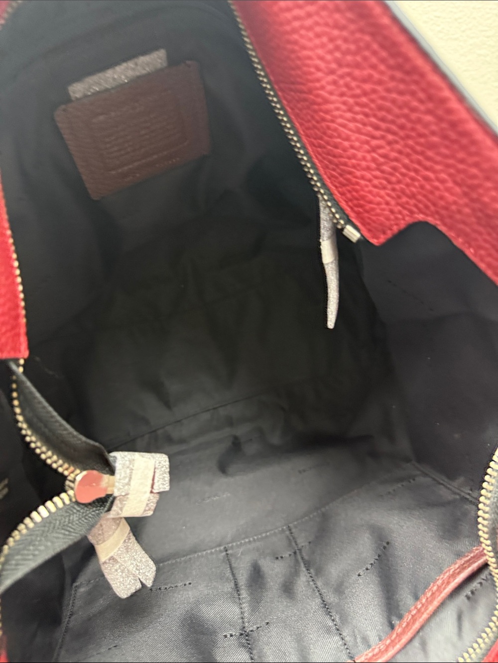 Coach Metropolitan Red and Brown Leather/Suede Tote with Front Pouch- NWT - Picture 10 of 10